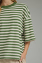 Striped Ribbed Short Sleeve Top