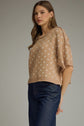 Polka Dot Round Neck Short Sleeve Sweater