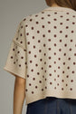 Polka Dot Round Neck Short Sleeve Sweater