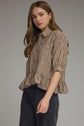 Gingham Top Featuring Peplum Hem