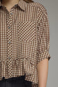 Gingham Top Featuring Peplum Hem