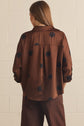 Polka Dot 3/4 Sleeve Button Up Blouse