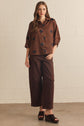 Polka Dot 3/4 Sleeve Button Up Blouse