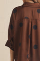 Polka Dot 3/4 Sleeve Button Up Blouse