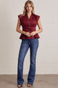 Solid V-Neck Sleeveless Blouse With Tie Waist