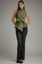 Solid Sleeveless Top With Waist Tie