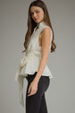 Solid Sleeveless Top With Waist Tie