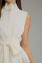Solid Sleeveless Top With Waist Tie