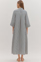 Indigo Striped 3/4 sleeve Midi dress image 5