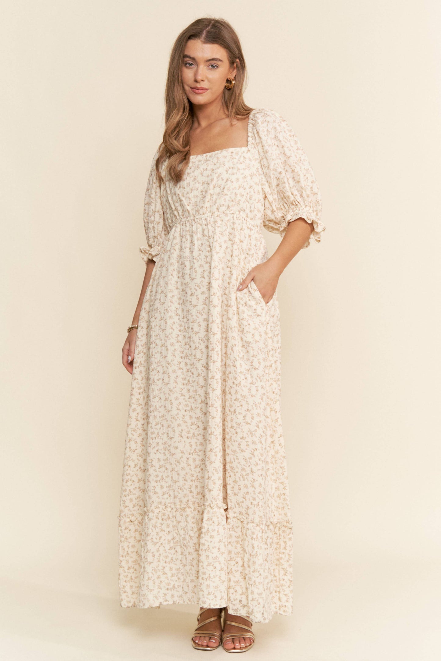 FLORAL PRINT MAXI DRESS