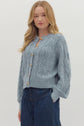 Light Blue Cable Knit Longsleeve Cardigan image 0