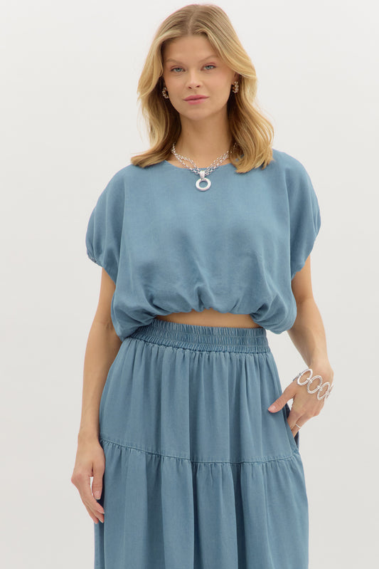 Denim Skirt & Crop Top image 0