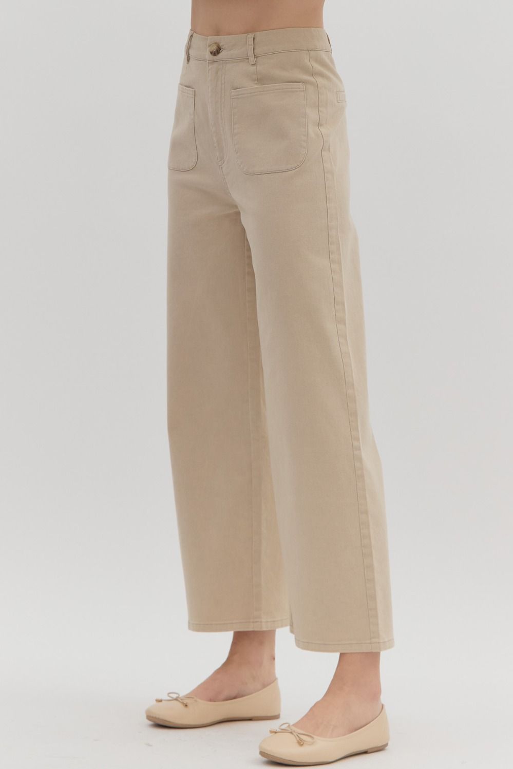 Stone High Waisted, Wide Leg Ankle Pant image 4