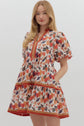Pumpkin Floral Mini Dress image 2