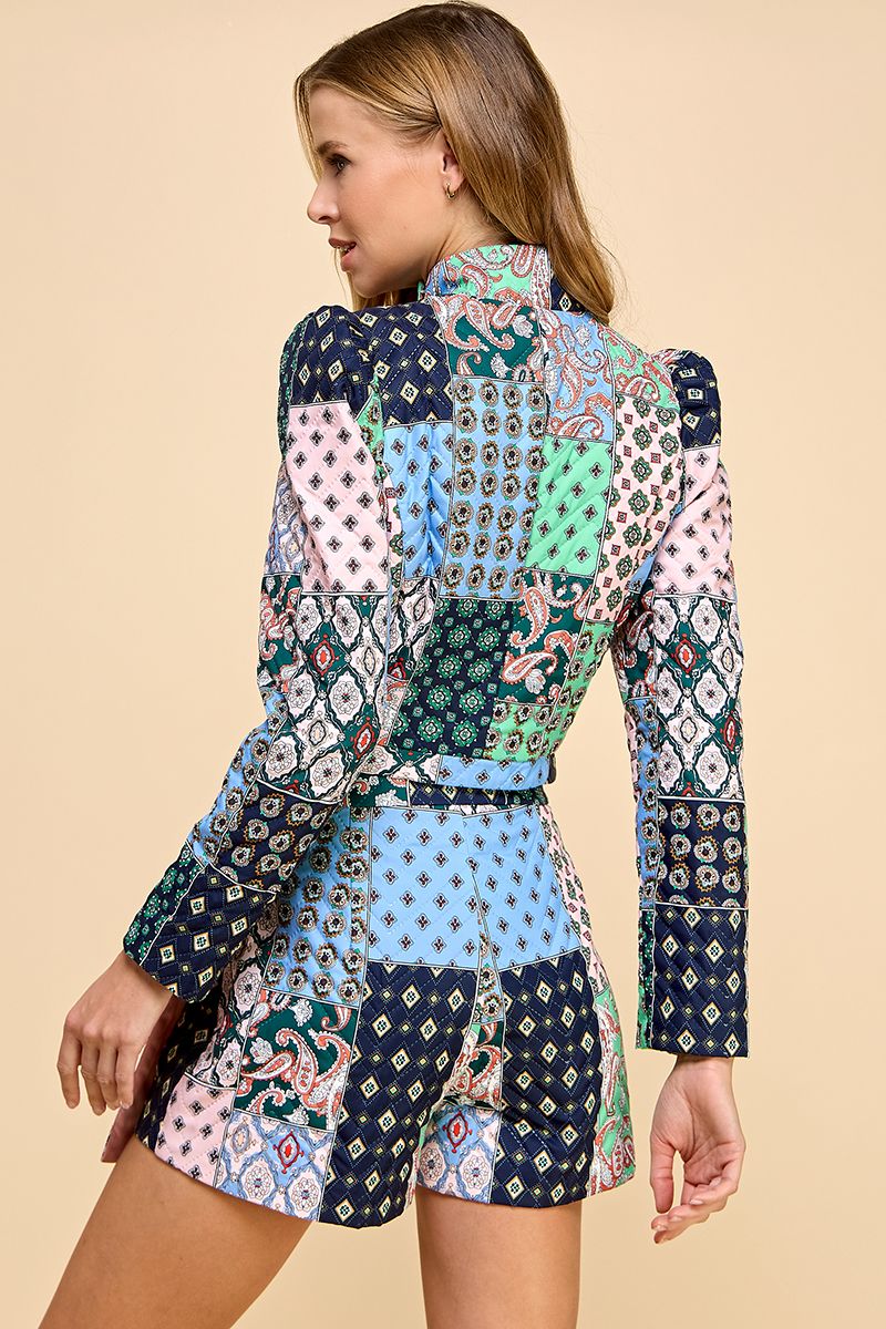 Quilted crop jacket image 1
