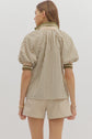Olive Stripe Half Zip Pullover image 6