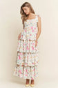 Pink Floral Midi with Tie Strap