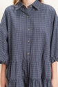 Plaid Button-Down Tiered Dress