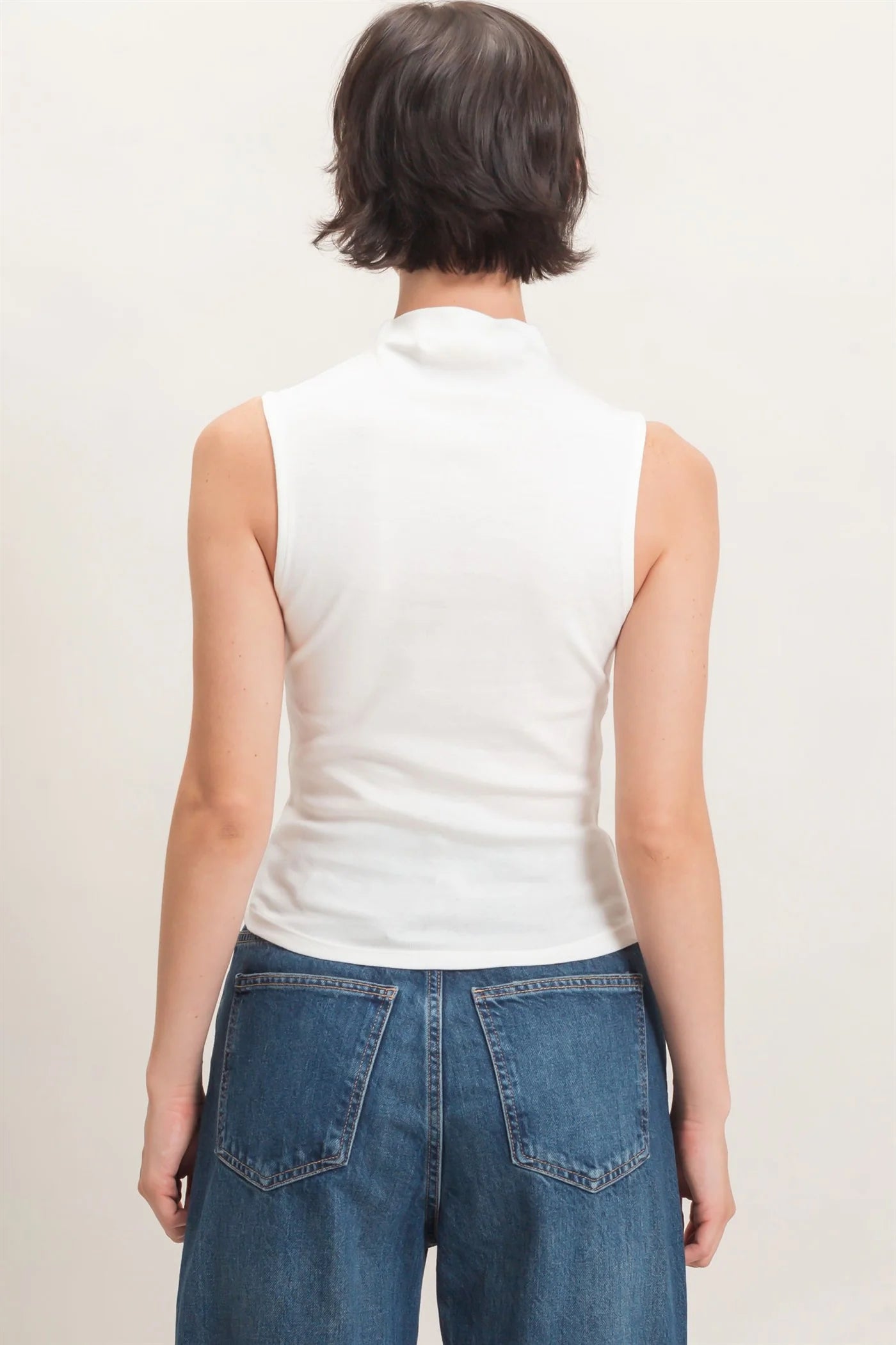 Sleeveless Mock Neck Top