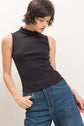 Sleeveless Mock Neck Top