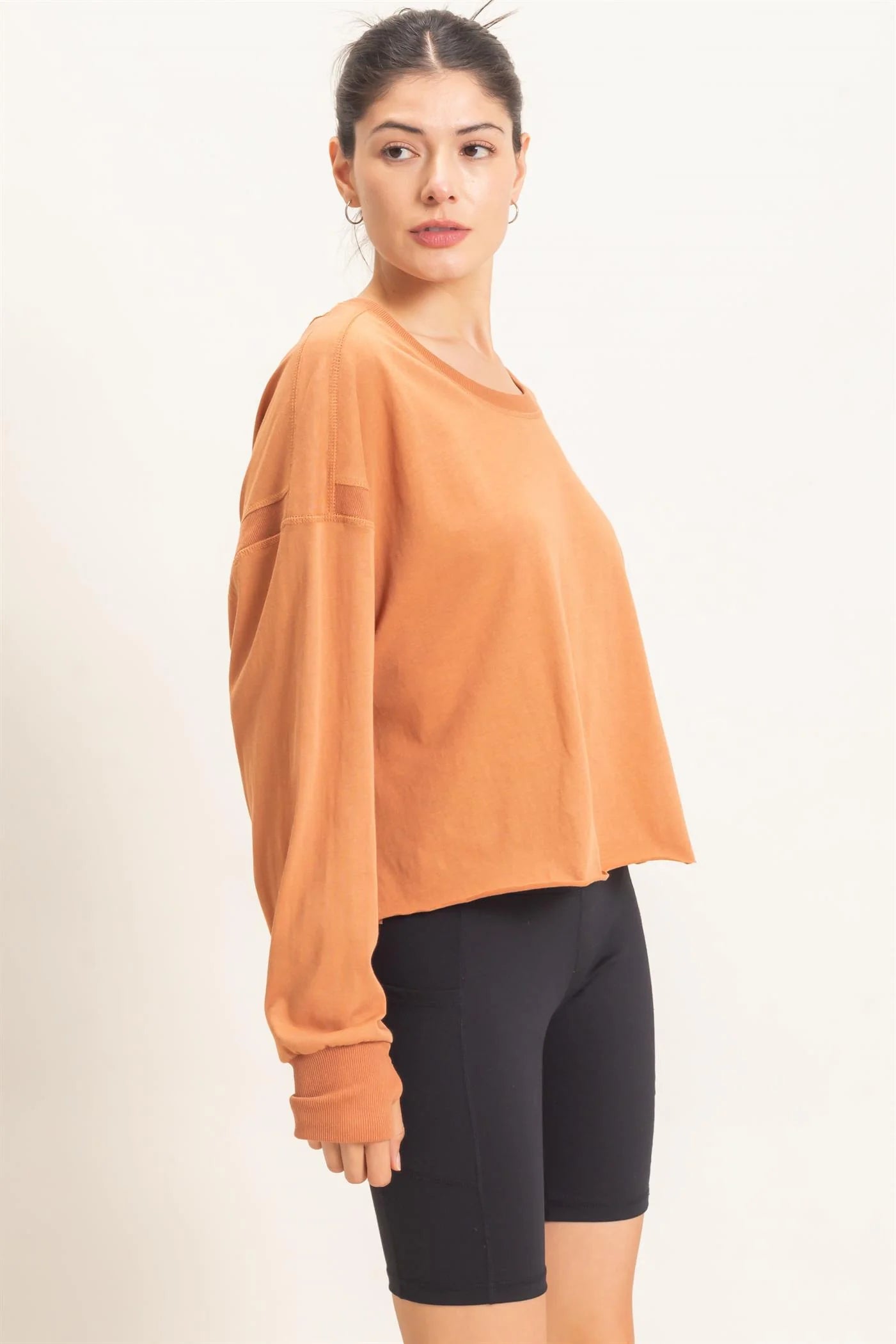 Long Sleeve Open Back Top