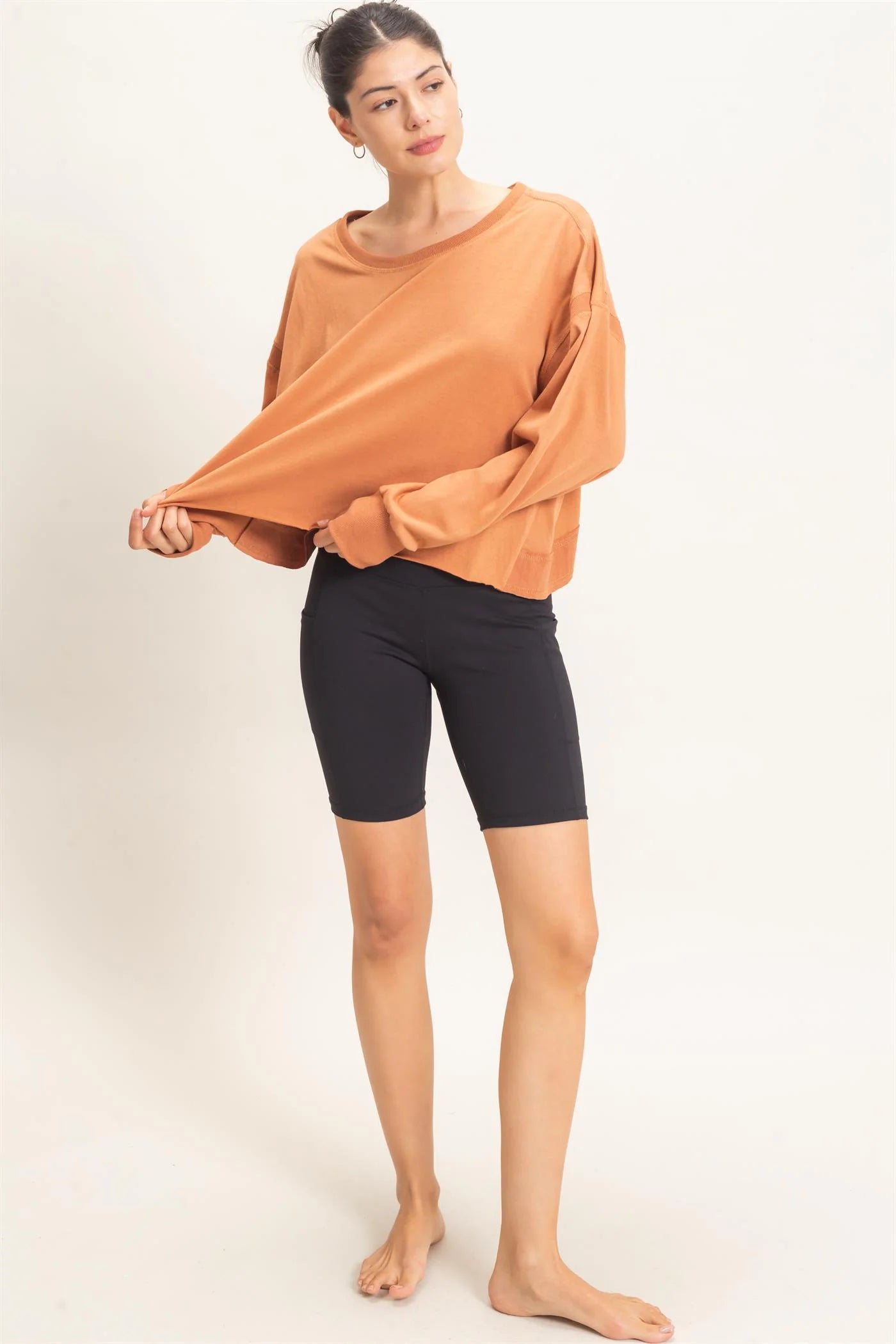 Long Sleeve Open Back Top
