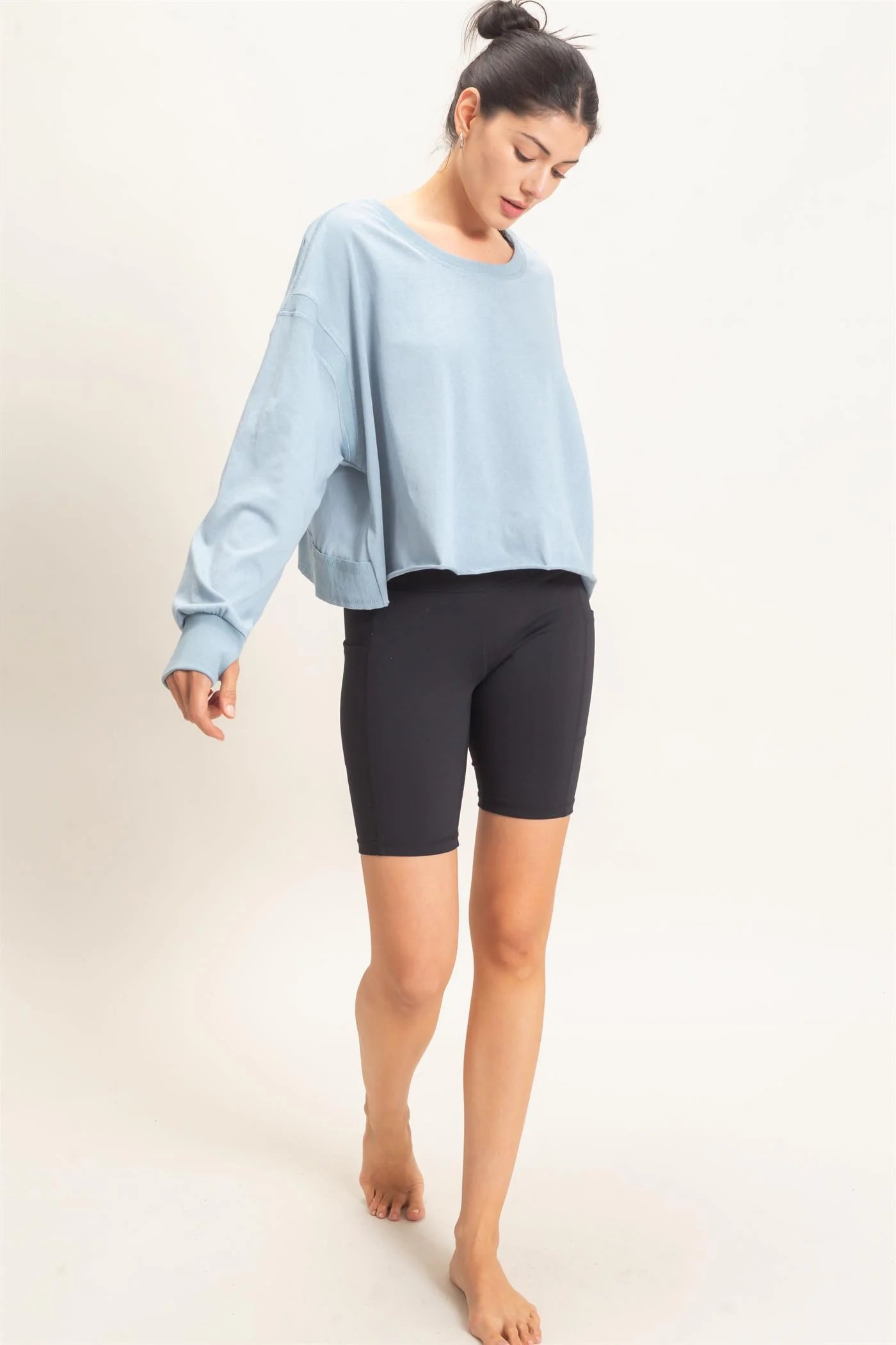 Long Sleeve Open Back Top