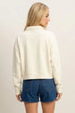 Button Front Sweatshirt Classic Collar Neckline