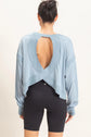 Long Sleeve Open Back Top