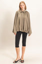 Dark Olive Satin Balloon Jacket