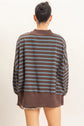 Striped Mock Neck Long Sleeve Sweatshirt