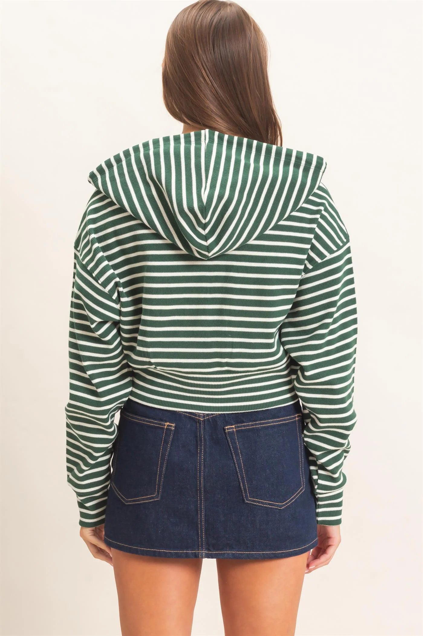 Waffle Textured Zip-Up Hoodie
