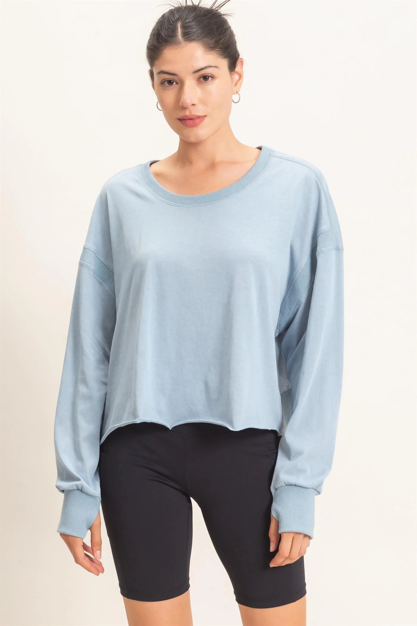 Long Sleeve Open Back Top