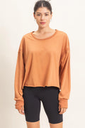 Long Sleeve Open Back Top