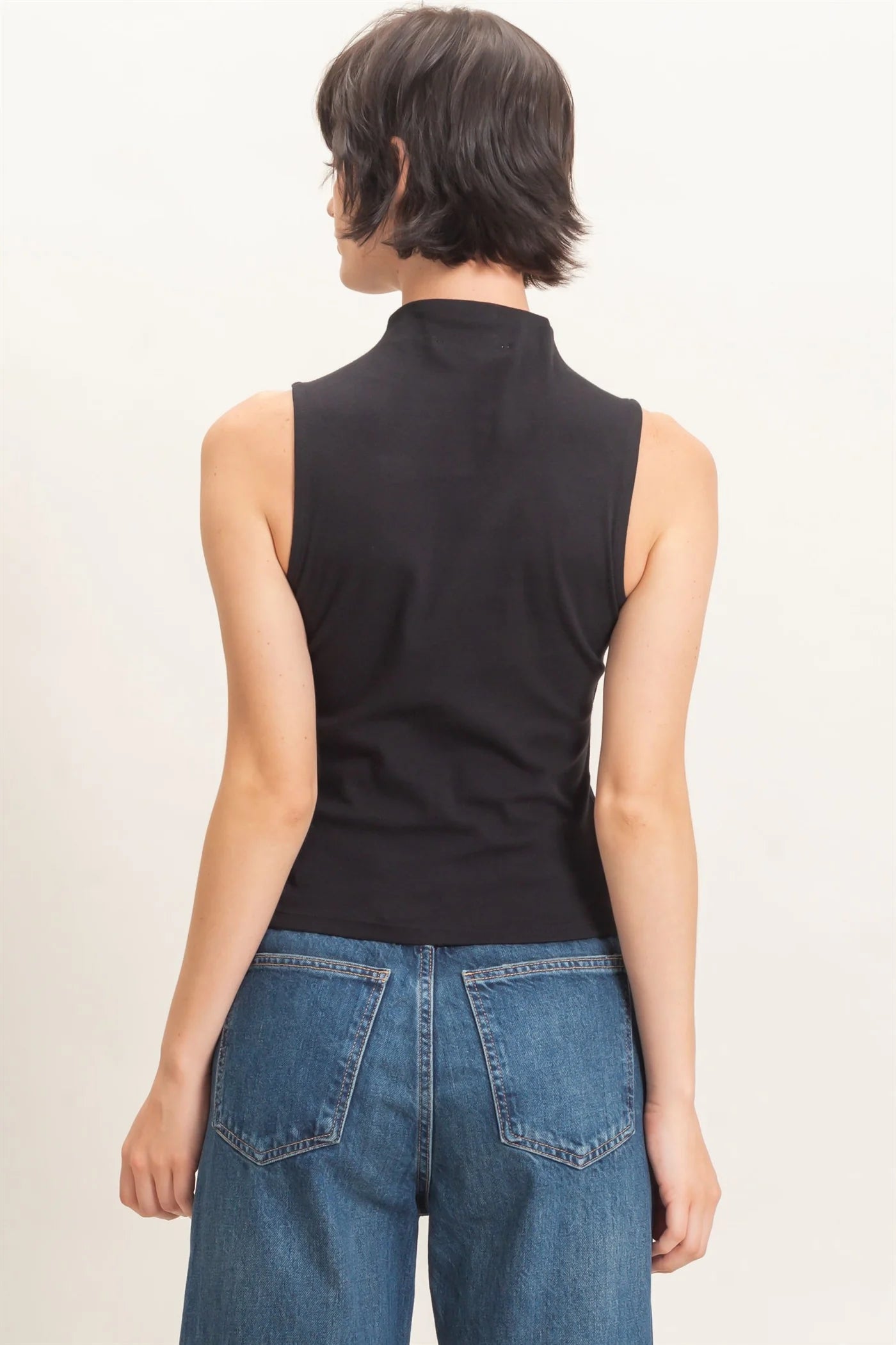 Sleeveless Mock Neck Top