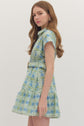 Green & Blue Floral Mini Dress