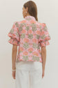 Pink Floral Puff Sleeve Top
